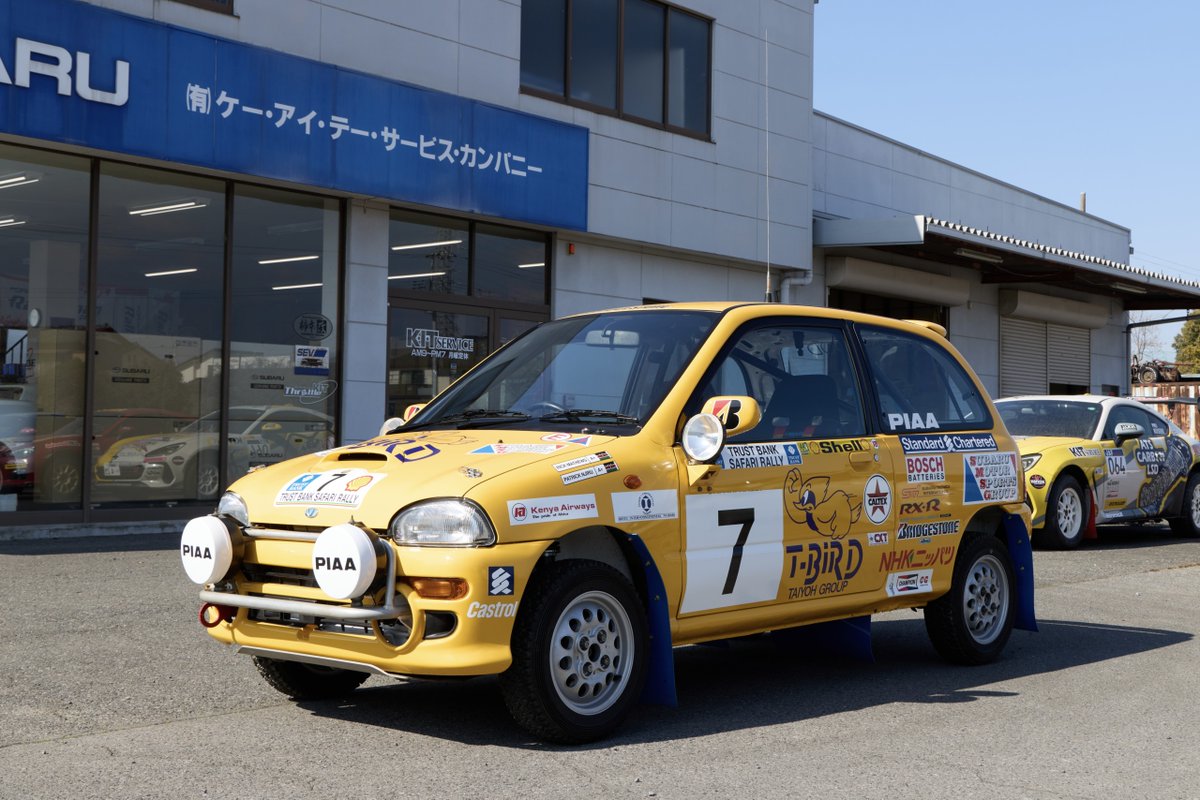 rallyplus's tweet photo. 今週末、群馬県太田市のKITserviceで、スバル・ヴィヴィオ1993サファリラリー優勝車が展示されます！ https://t.co/nEV9VWj74D https://t.co/tUvi9XuUn4