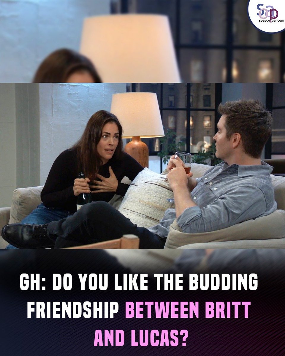 soapcentral's tweet photo. Britt opened up to Lucas about her breakup with Jason and her decision to give up on romance. Do you like seeing their friendship develop?

#GH #GeneralHospital #SoapOpera https://t.co/RVCpDDeRIB