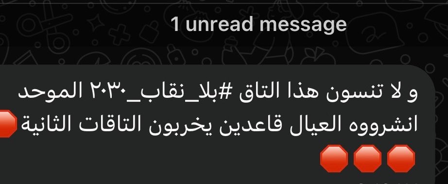 wiklyx's tweet photo. انتبهو بنات ، شدوو
#بلا_نقاب_٢٠٣٠ https://t.co/VaXCztYRgM