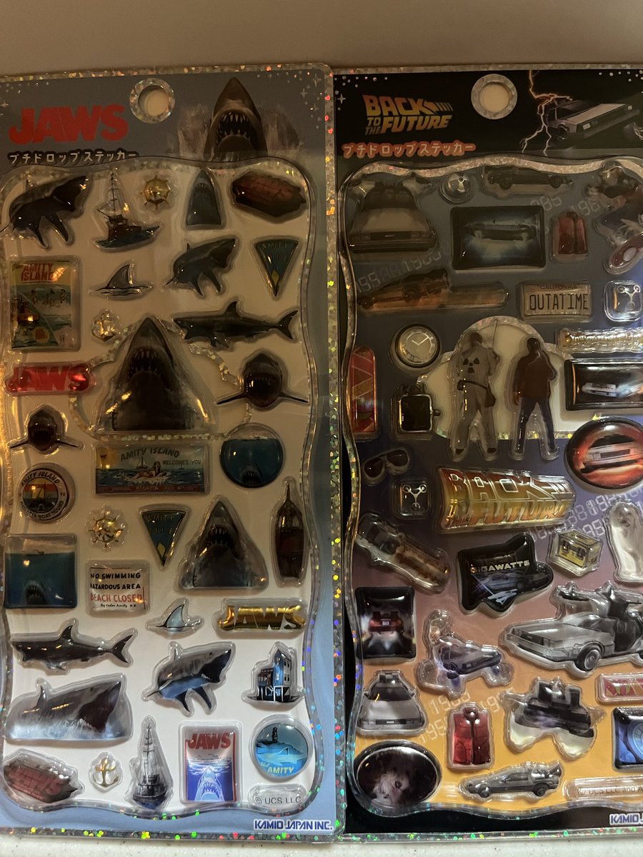 deepred37778431's tweet photo. JAWS  BTTF プチドロップシール
今後もいろいろ映画シール出してほしい https://t.co/yI5E57Vb35