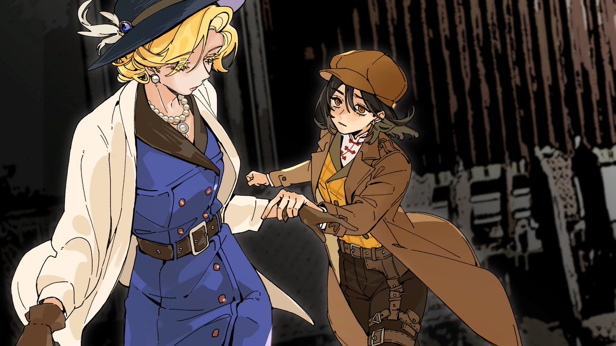 baiyhe's tweet photo. oh my god, apparently the same devs have another yuri game released on steam where you play as a detective caught between a gloomy girl and an ex-girlfriend. It’s a yuri mystery set in 1935 London filled with secrets, romance, and vintage vibes https://t.co/5XOAzzNXTT