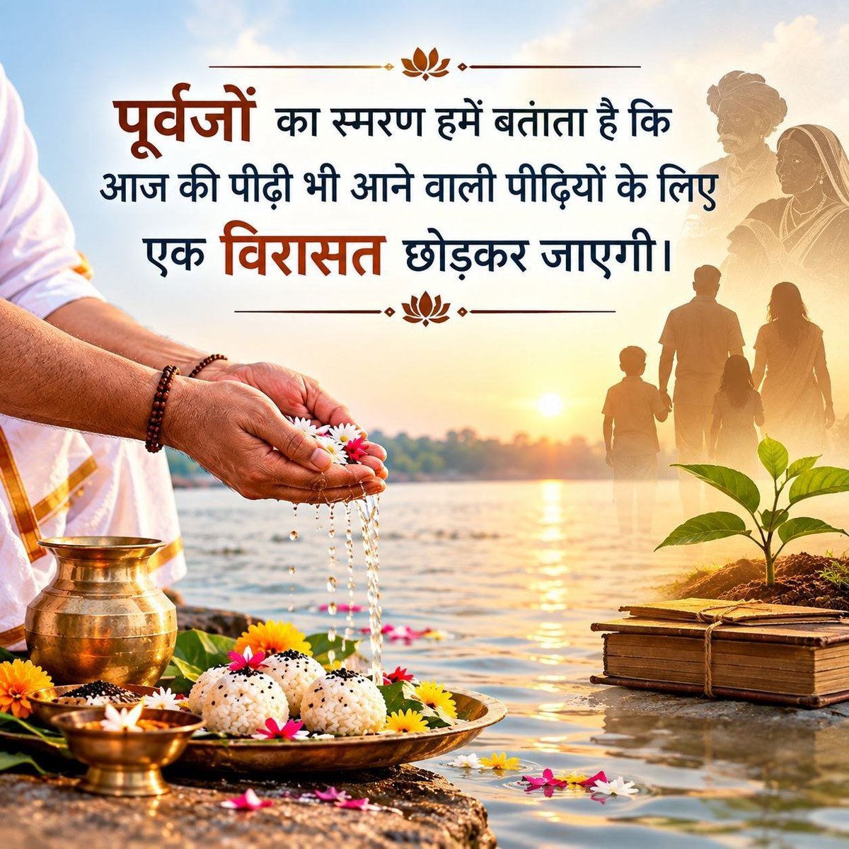 Deemplepur127's tweet photo. @AmdAshram जी हां, PitruPaksha में पितरों के प्रति श्रद्धा,कृतज्ञता और सद्भाव से किया गया श्राद्ध हमारी सनातन परंपरा की महत्वपूर्ण साधना है। Sant Shri Asharamji Bapu Shraddh Mahima का वर्णन करते है। पितरों का स्मरण कर सद्कर्म करें और #AncestralBlessings प्राप्त करें। https://t.co/7nORdsUD1U https://t.co/FisImq55bg