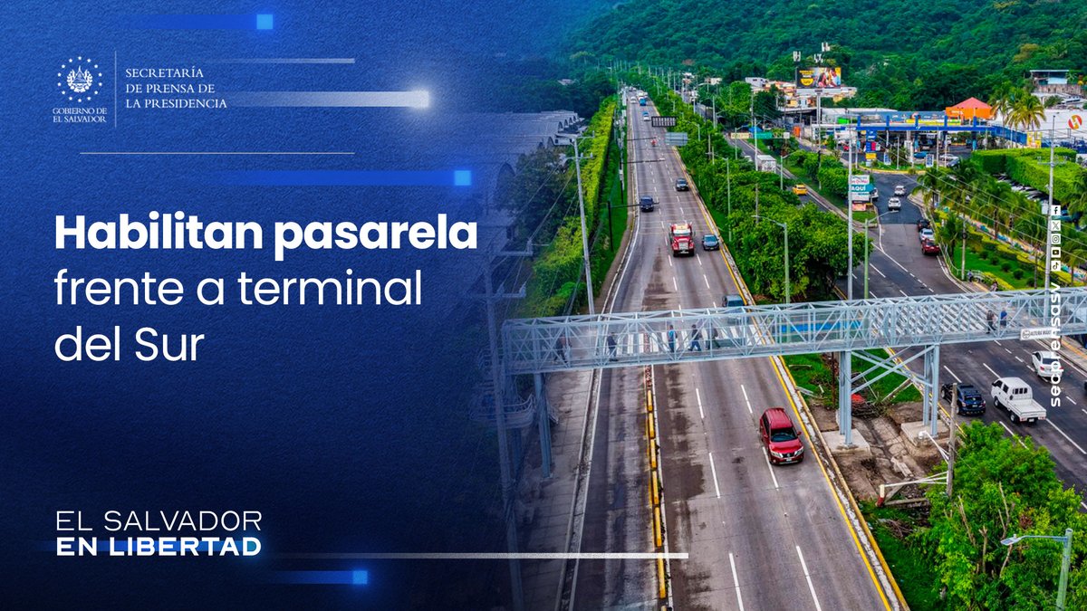 SecPrensaSV's tweet photo. Como parte de las acciones encaminadas a brindar seguridad vial a la población salvadoreña, el Gobierno del Presidente @nayibbukele desarrolla una serie de proyectos en carreteras de gran circulación, diseñados para dar protección a conductores y peatones. Detalles en: https://t.co/yYGscAYLVp