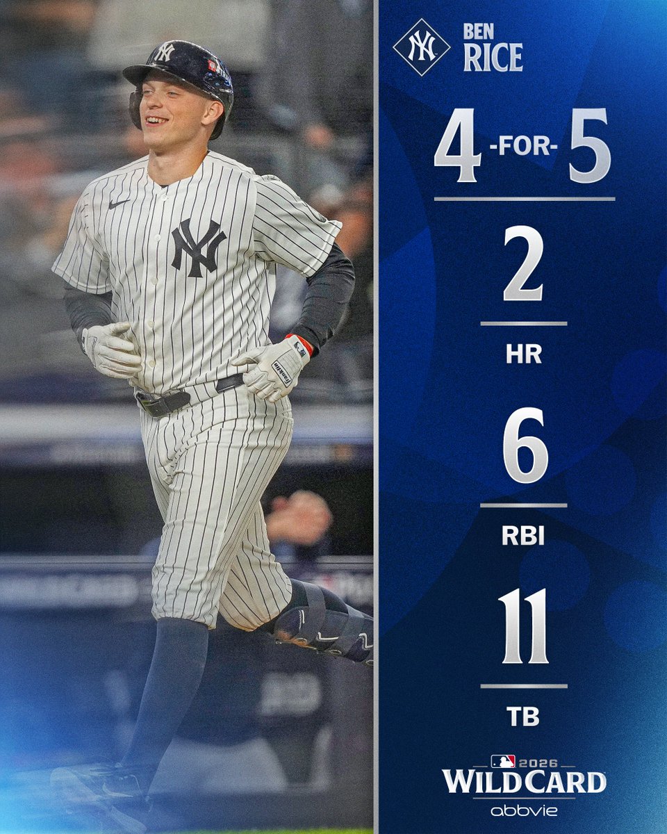 MLB's tweet photo. The Ben Rice Game 🍚

(MLB x @AbbVie) https://t.co/Zf4xF9vXxl