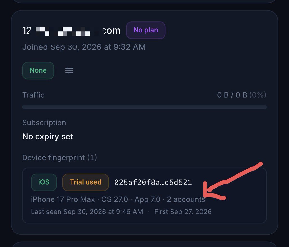 SamuelRockson10's tweet photo. How do you manage 3-day trial abusers in your iOS App? My backend uses device fingerprint but then I lose track when user switches devices 😂 #dev #software #ios #engineer #softwareengineers #coding #swift #tech https://t.co/bd1HNAMn7o