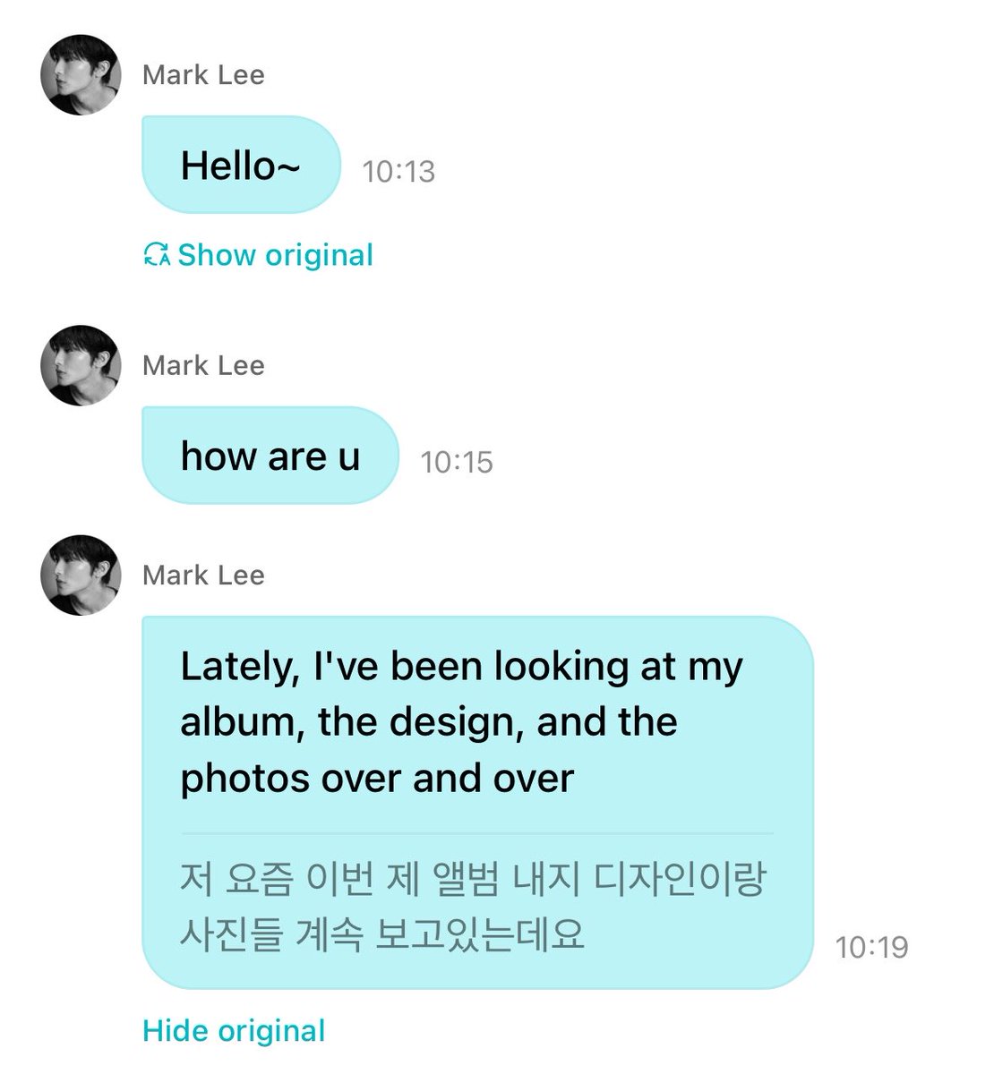 joyfularchives's tweet photo. mark weverse dm update!

“helloo~”
“how are u”
“ive been looking at the designs and photos for my upcoming album lately”
“i almost cried looking at them!”
“hmm, true. does mark lee cry easily, i wonder?🤔”

MARKIE 😭😭😭 https://t.co/EY4ctSPPoc