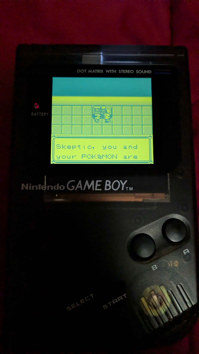 simply_skeptic's tweet photo. First time beating Kanto and WOW what an experience! The music, the sprites, and the gameplay were all top notch for its time. Highly recommend playing even in 2026! #PokemonRed https://t.co/lQNfY5cEZN