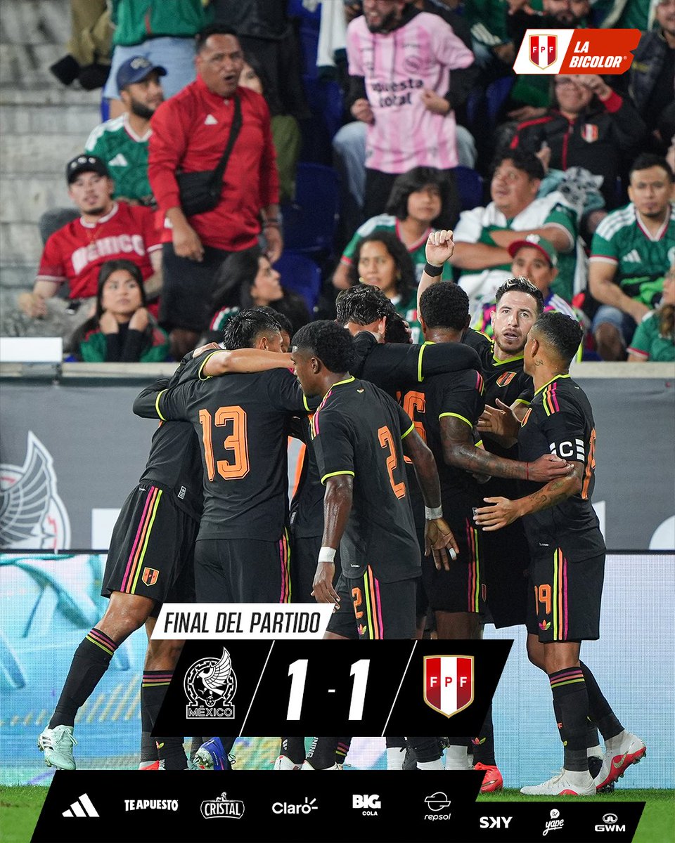 SeleccionPeru's tweet photo. ¡J𝘂𝗻𝘁𝗼𝘀 𝗽𝗼𝗿 𝗻𝘂𝗲𝘀𝘁𝗿𝗮 𝗕𝗶𝗰𝗼𝗹𝗼𝗿! 🇵🇪❤️

⏱️𝗙𝗶𝗻𝗮𝗹 𝗱𝗲𝗹 𝗽𝗮𝗿𝘁𝗶𝗱𝗼 

#UnSentimientoQueNosUne https://t.co/QP3OouJnNH