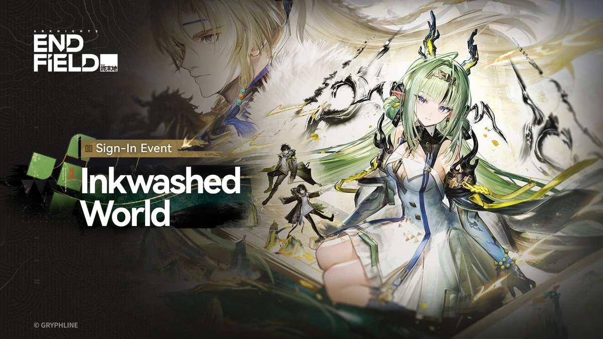 AKEndfield's tweet photo. [Inkwashed World] Limited-Time Sign-In Event Details
▼// Event Time
Oct. 8, 2026 at 12:00 (server time) – Before version update and maintenance

▼// Participation Requirements
Complete the main mission [Chapter I Process I: Break the Siege]

▼// Event Details
· Log into the game every day to claim sign-in rewards.
· Complete the 3-day sign-in to earn rewards including [Basic HH Permit]×2 and [Oroberyl]×500.

※ Asia Server Time Zone: UTC+8
※ Americas / Europe Server Time Zone: UTC-5

#ArknightsEndfield #Endfield #SanctuaryOfInk