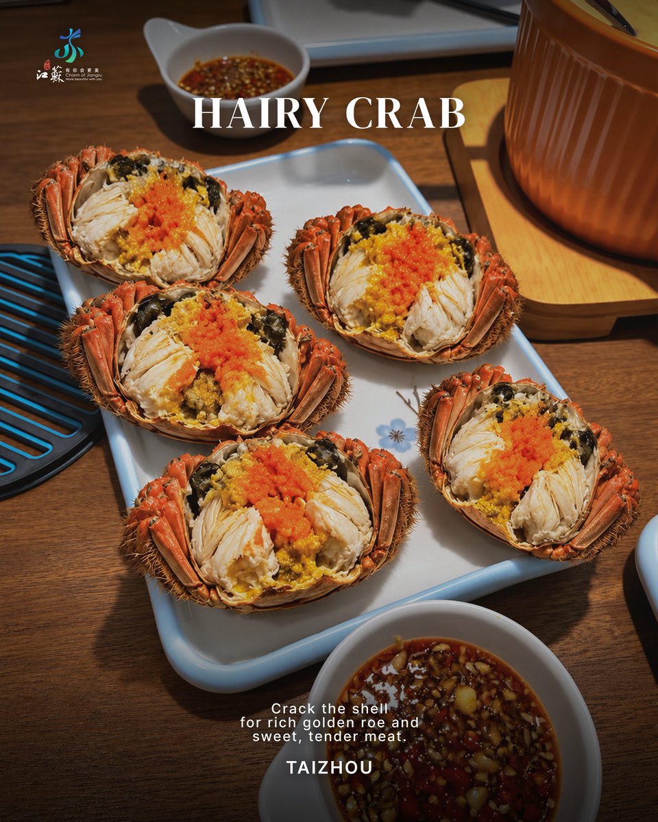 VisitJiangsu's tweet photo. National Day Five Senses | Taste
From sweet taro with osmanthus fragrance to crisp red water chestnuts, shrimp roe flatbread and seasonal hairy crab, discover the flavours that make Jiangsu’s autumn special. https://t.co/wU0GeDqhJH