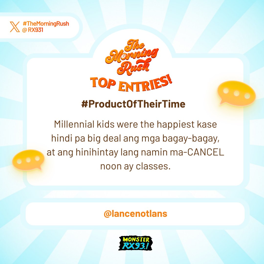 RX931's tweet photo. Top Entry: #ProductOfTheirTime from @lancenotlans #TheMorningRush https://t.co/4I460mFqeB