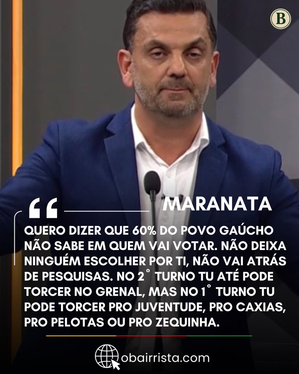 O_Bairrista's tweet photo. 🗳️ No debate da RBS, as considerações finais selaram o principal confronto do primeiro turno com foco nas últimas propostas de cada candidato. https://t.co/1JRW3oybQf