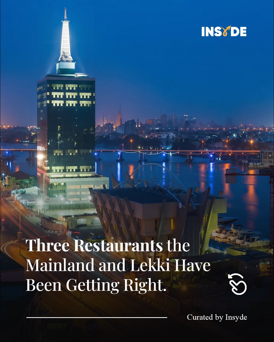 goinsyde's tweet photo. A good restaurant gives you a reason to make plans, call your people, and stay a little longer.
This September, we’re looking at three Lagos spots worth checking out for a more relaxed experience.

Which one are you trying before the month ends?

#RestaurantsInLagos #food https://t.co/DMYvNZS8QK