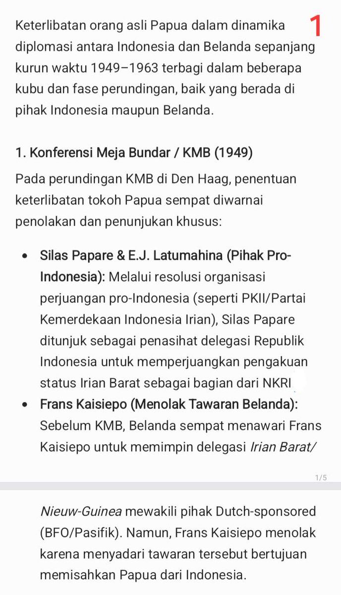 KagoyaSilas's tweet photo. Fakta sejarah yang suka diputar balik oleh kelompok pemberontak #PapuaMerdeka. 

Setiap waktu, selalu menyebut bahwa "Perjanjian New York Agreement" tidak melibatkan OAP (Orang Asli #Papua).

📌Fakta sesungguhnya:

Ada 4 hal penting yang SENGAJA DITUTUP RAPAT oleh kelompok pemberontak Papua Merdeka, termasuk pernyataan Menteri HAM Natalius Pigai beberapa hari yang lalu. 

📌1. Konferensi Meja Bundar / KMB (1949) dihadiri oleh:
• Silas Papare 
• Frans Kaisiepo
• E.J. Latumahina (Ambon)

📌2. Perundingan Perjanjian New York / New York Agreement (15 Agustus 1962):
• Silas Papare
• Marthen Indey
• Johannes Abraham Dimara (J.A. Dimara)
• Albert Karubuy
• Frits M. Kirihio
• Efraim Somisu

📌3. Peran Nieuw-Guinea Raad / Dewan Papua (1961–1962)
Pada saat Belanda melakukan manufer politik untuk menghianati hasil perjanjian KMB, Belanda membentuk Dewan Papua (Nieuw Guinea Raad) tahun 1961 dan membentuk milisi militer dan polisi dalam wadah PVC (Papuan Volunteer Corps) untuk dipersiapkan melawan militer Indonesia. 

Dewan Papua (Nieuw Guinea Raad) didominasi oleh Elit politik OAP.
Yang memilih bergabung dengan Indonesia, yaitu:
• Nicolaas Jouwe
• Elieser Jan Bonay (E.J. Bonay)

Sedangkan yang menolak:
• Nicolaas Tanggahma
• Markus Wonggor Kaisiepo

📌4. Perjanjian Roma & Masa UNTEA (1962–1963)
• E.J. Bonay
• Frans Kaisiepo 
• Marthen Indey 
• Frits Kirihio 

#Pepera #Pepera1969 #Papua #PapuaBarat #WestPapua #FreeWestPapua #FreeWestPapuaCampaign #PapuaIndonesia