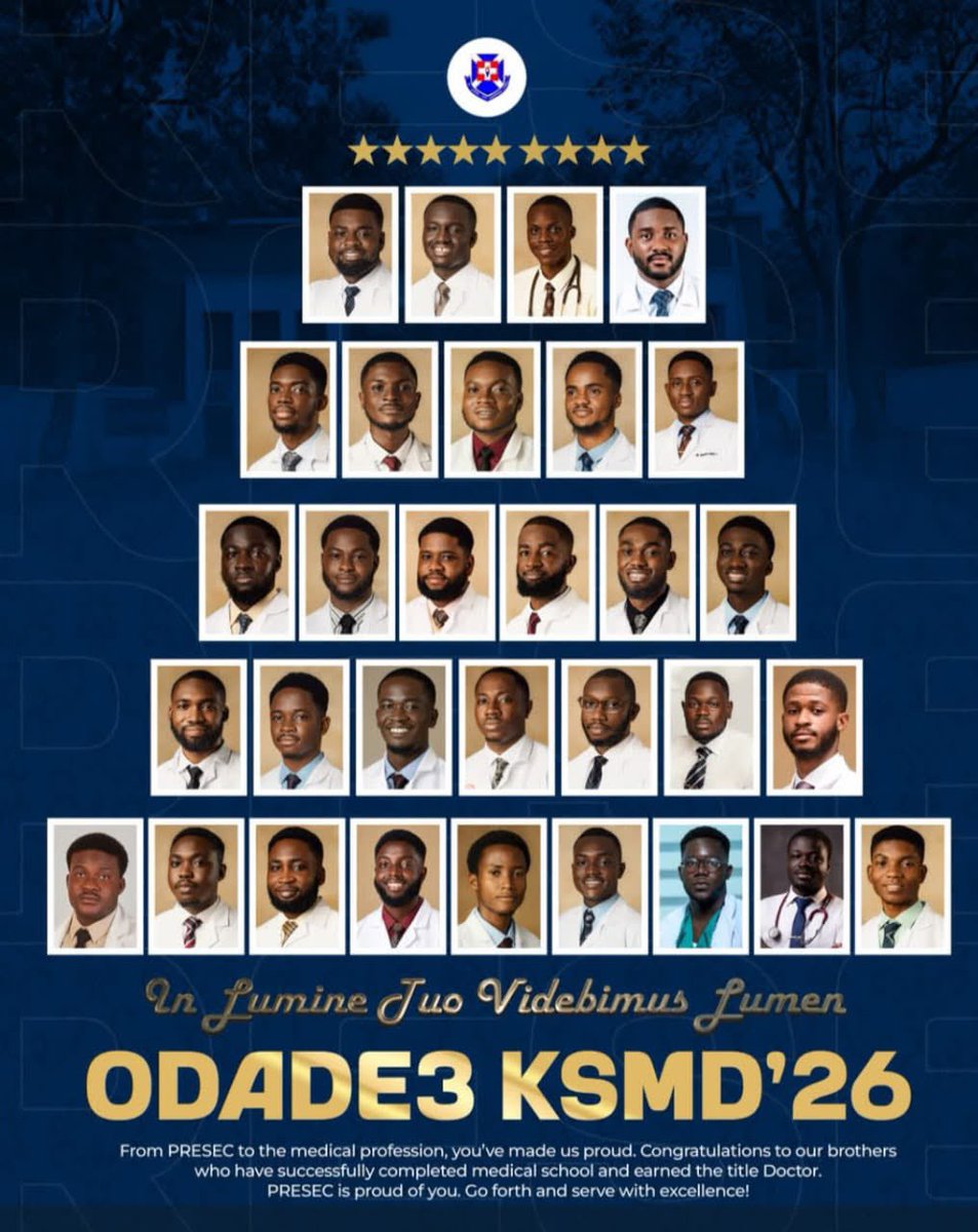 PresecLive's tweet photo. The future is bright 💙
9th Trophy, 31 Graduating doctors from KNUST💙 https://t.co/oQLFy4KkeB