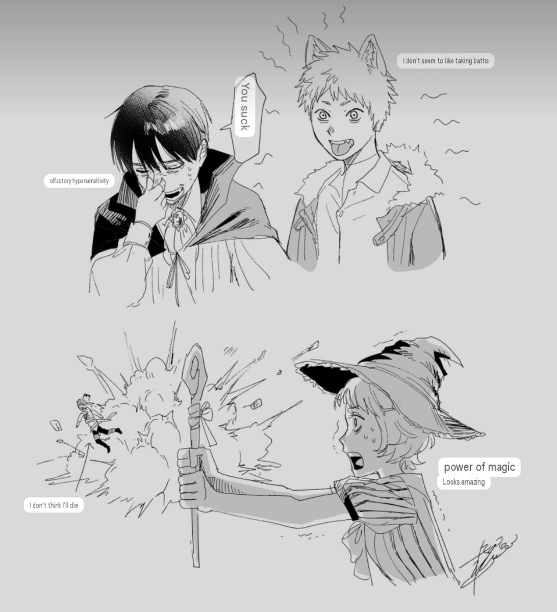 LEVlCORE's tweet photo. VAMPIRE YOSHIKI IS BACK OMG HE'S SO CUTE tears "he'll have a hard time because he can't stand blood" 😭😭😭 and not wolf hikaru being stinky and witch asako blasting mfs https://t.co/qALdnkuB6C
