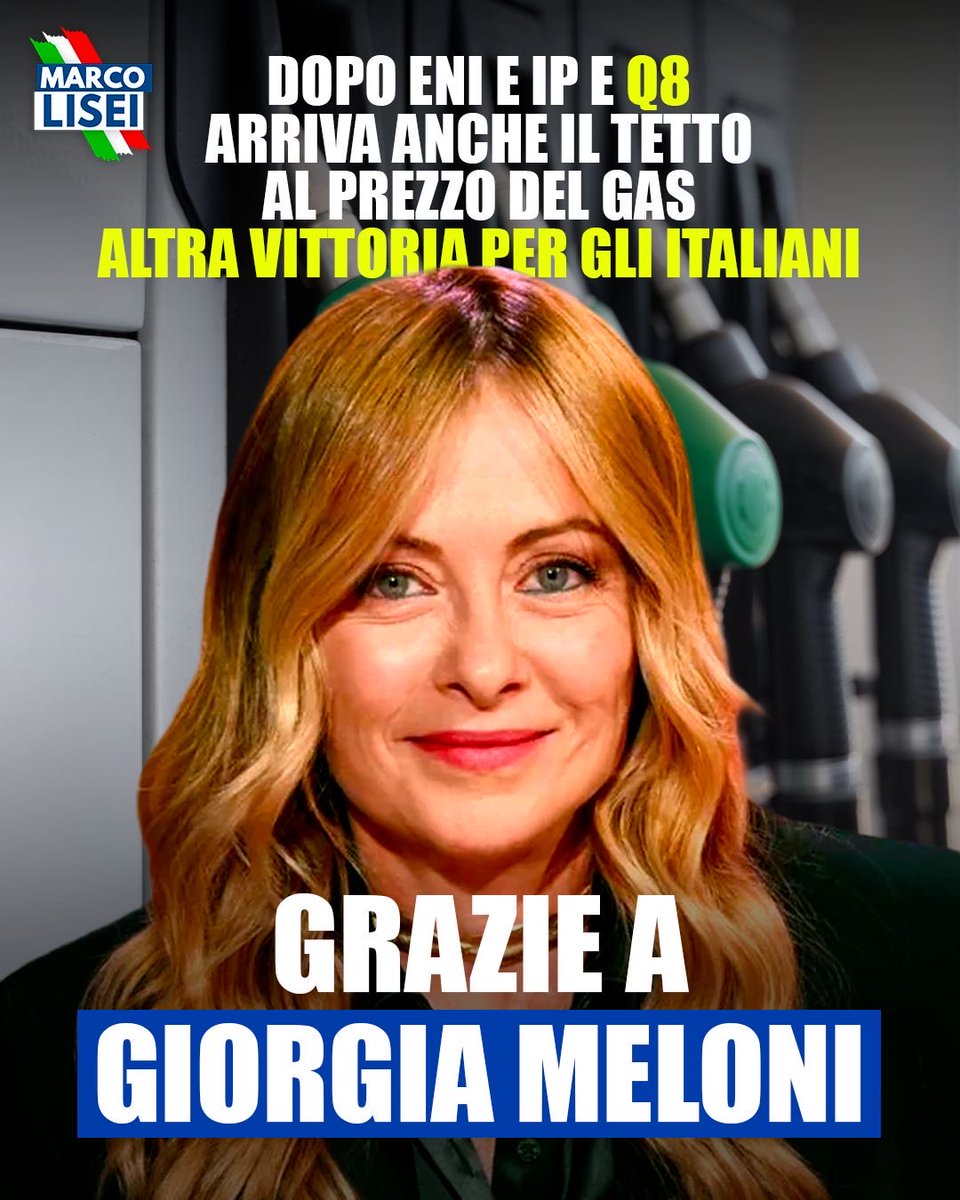 Marcolisei's tweet photo. Grazie alla grande abilità di Giorgia Meloni arriva un altro risultato concreto per famiglie, lavoratori e imprenditori italiani🇮🇹 https://t.co/uUvr3S0is8
