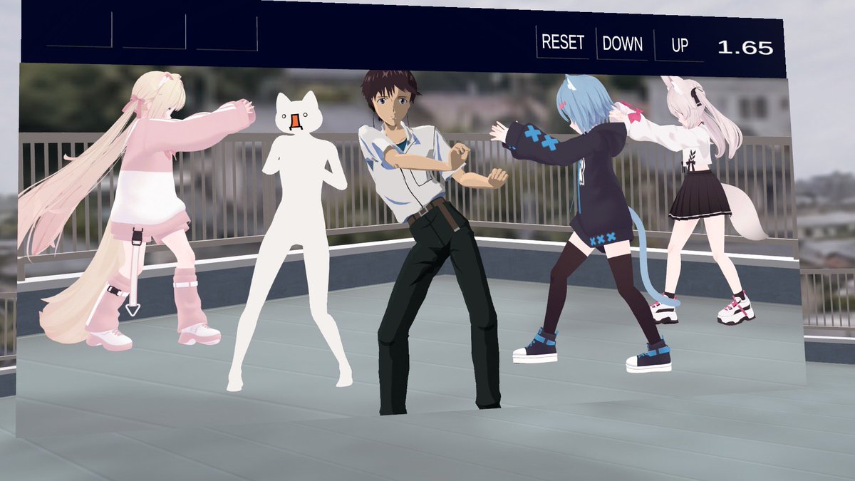 mutuk_0210's tweet photo. アウトな気がするけど昨日深夜帯で友人と変な��とをしてた絵面です
#VRchat  #VRC https://t.co/pA48EWdFQW