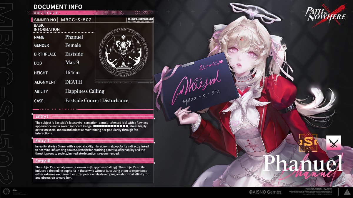 PathtoNowhereEN's tweet photo. ■ MBCC-S-502 Phanuel
■ Umbra Tendency

"Hi everyone~! I'm Phanuel, your angel idol who brings love and happiness to all! Are you ready to become my most devoted Cherubs?"

#PathtoNowhere #PTN #HeartbeatsONAIR https://t.co/lC4p8r8pwi