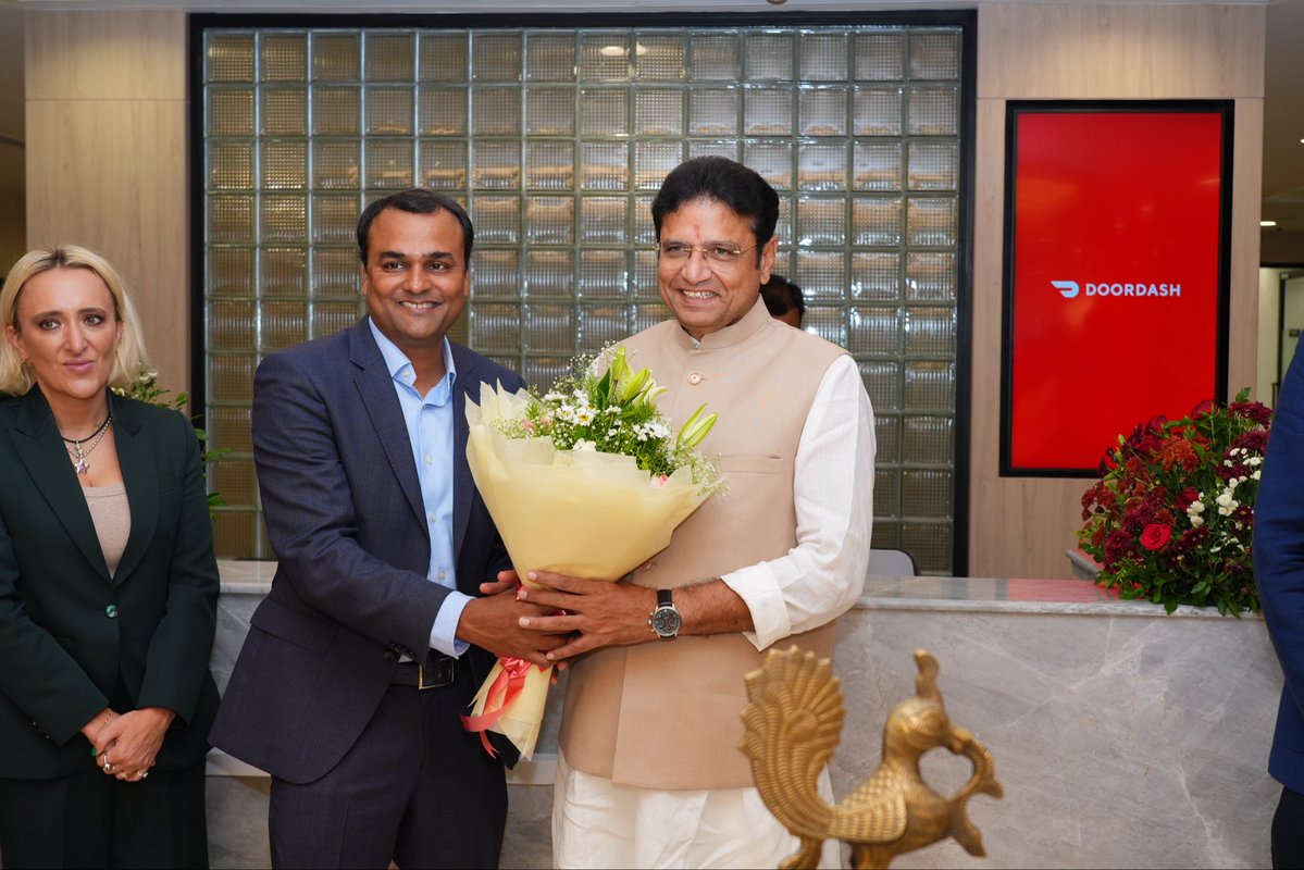 OffDSB's tweet photo. It was a pleasure to inaugurate @DoorDash first India talent hub in Hyderabad today, marking a significant addition to the city’s growing hyperlocal digital commerce ecosystem.

DoorDash is one of the world’s top three and the leading player in the U.S., with over 65% U.S. market share, operations across 40+ countries and more than $100 billion in Marketplace Gross Order Value (GOV) in 2025. The Hyderabad hub is expected to scale to 3,000+ professionals, with teams here supporting DoorDash’s global operations and serving consumers across markets around the world. Hyderabad will also be one of only three owned DoorDash Customer Experience and Integrity hubs globally, alongside Tempe, Arizona, and Mexico City.

This is exactly the kind of global capability we want to build in Hyderabad, bringing high-value work, global platforms and opportunities for our talent to work on businesses serving markets around the world. DoorDash joins a growing ecosystem of digital commerce companies in Hyderabad, including Amazon, Walmart, FedEx, Zomato, Uber and Swiggy.

For Telangana, this is another step toward making Hyderabad a global hub for digital businesses to build, operate, and scale.

#software #digitalcommerce