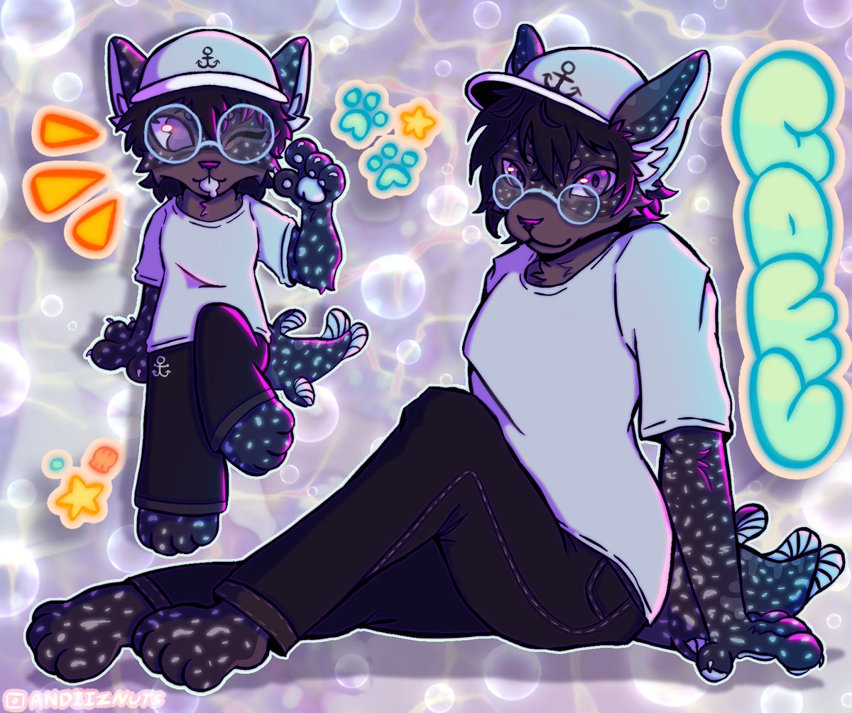 BowlofTar's tweet photo. Okay I delayed posting this a lot but here's my fursona!! His name is Coel and he's a Coelacanth!!1!1 :3 If you want to make fanart please please please do so because I eat up every piece of art I can get...,,

Image: @/andiiznuts on insta 👀 
Gif/video: @/piperaceae on insta 👀 https://t.co/oAO7DXNDXd