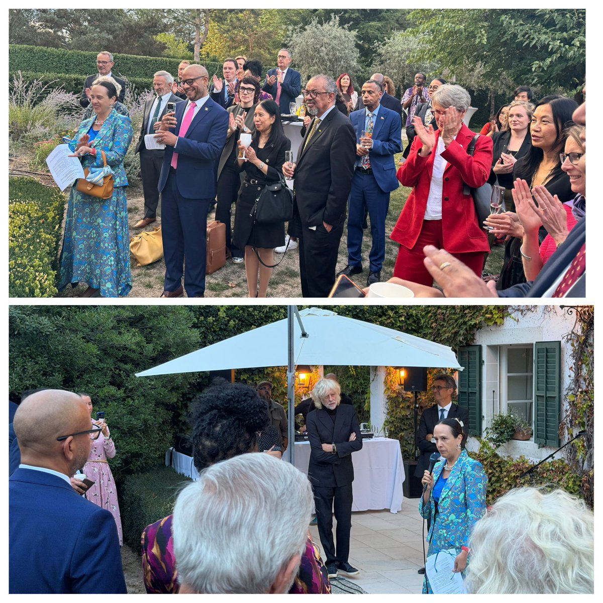 EU_UNGeneva's tweet photo. "Empathy is the glue of humanity" - Bob Geldof at last night's launch of the Human Rights Music Festival, hosted at the EU Residence. Quoting Victor Hugo, EU Amb @MCervoneEU underlined: "Music expresses that which cannot be said and on which it is impossible to be silent." 🎶 https://t.co/BKMkWr6FEq