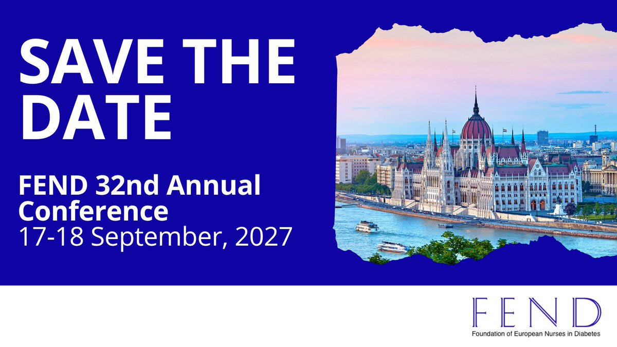 FEND_diabetes's tweet photo. 📢 We’re super excited to share that the FEND 32nd Annual Conference will be taking place in Budapest, Hungary.

🗓️ 17 – 18 September, 2027

We cannot wait to see you all there 👋 https://t.co/wK7d16JhVy