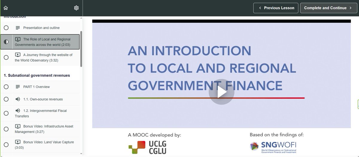 UCLGLearning's tweet photo. 🟠Do you want to know more about #LocalFinances?
🤜Come join our #MOOC “Introduction to Subnational Government Finances”, by SNG-WOFI @LocalFinances & @uclg_org
🔴With videos, podcasts & quizz
👉Online, self-paced, free, w/ certificate
🔵In EN, FR & SP at https://t.co/shBPZoMoyQ https://t.co/VmPO33bG76