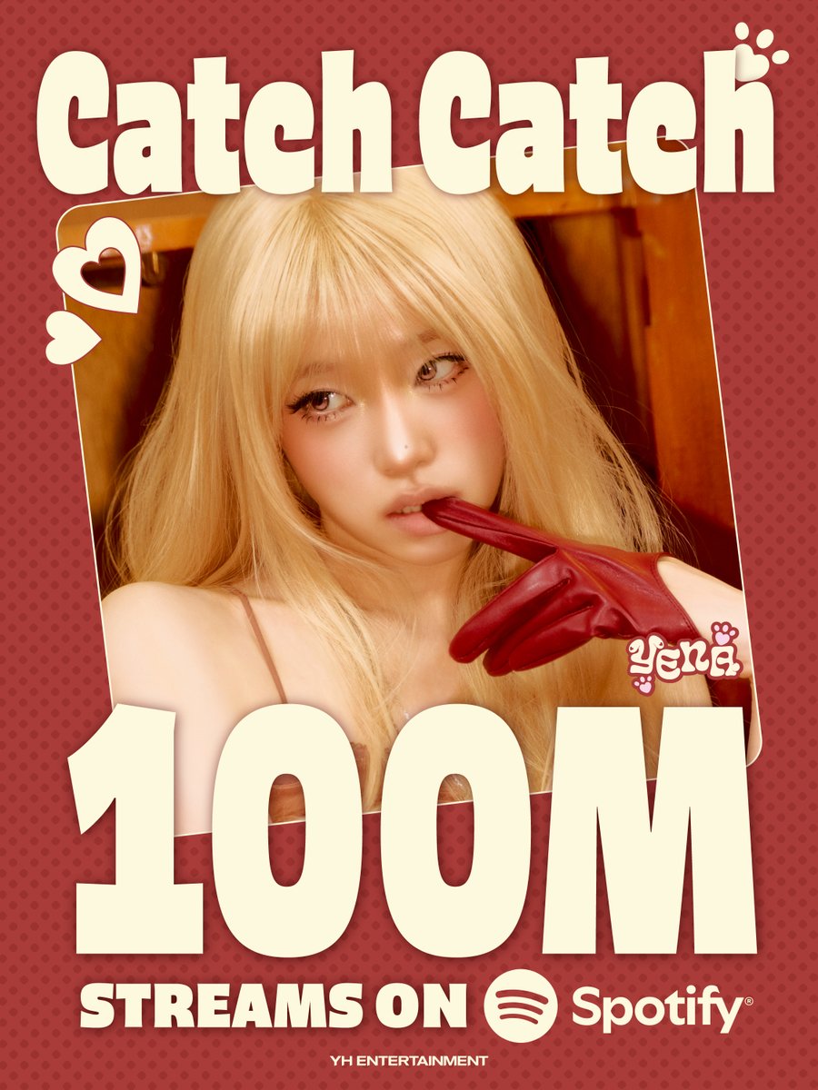 YENA_OFFICIAL's tweet photo. [📢YENA NOTICE]

'캐치 캐치' 스포티파이 1억 스트리밍 달성!
'Catch Catch' hits 100M Streams on Spotify!

Thank you, Jigumi💛

🔗 https://t.co/KHrQOKnRB0

#최예나 #예나 #YENA
#LOVE_CATCHER #캐치캐치
#YENA_CatchCatch
#Spotify https://t.co/JvEdEkehfv