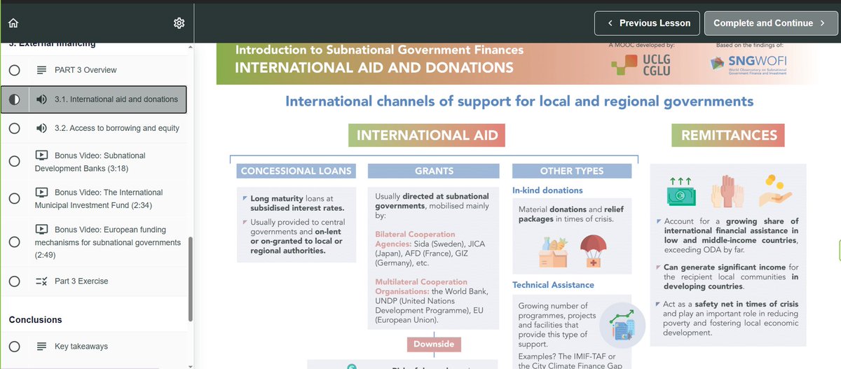 UCLGLearning's tweet photo. 🟠Do you want to know more about #LocalFinances?
🤜Come join our #MOOC “Introduction to Subnational Government Finances”, by SNG-WOFI @LocalFinances & @uclg_org
🔴With videos, podcasts & quizz
👉Online, self-paced, free, w/ certificate
🔵In EN, FR & SP at https://t.co/shBPZoMoyQ https://t.co/VmPO33bG76