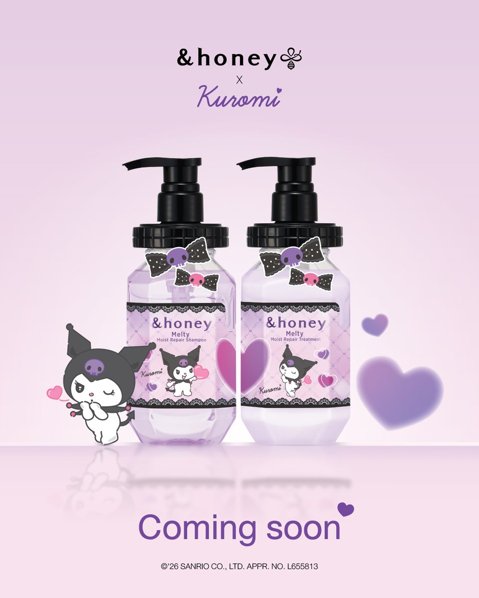 andhoney_th's tweet photo. Something sweet is coming… 💜

&amp;honey Melty × KUROMI
Shampoo &amp; Treatment
สำหรับดูแลผมชี้ฟู ให้ผมนุ่มละมุน หอมหวาน และน่าจับยิ่งกว่าเดิม

เปิดตัววันที่ 9.10.2026 เวลา 20.00 น.
ที่ช่องทาง Shopee/Lazada/Tiktok Shop

Coming soon! https://t.co/KaWwt91q8C