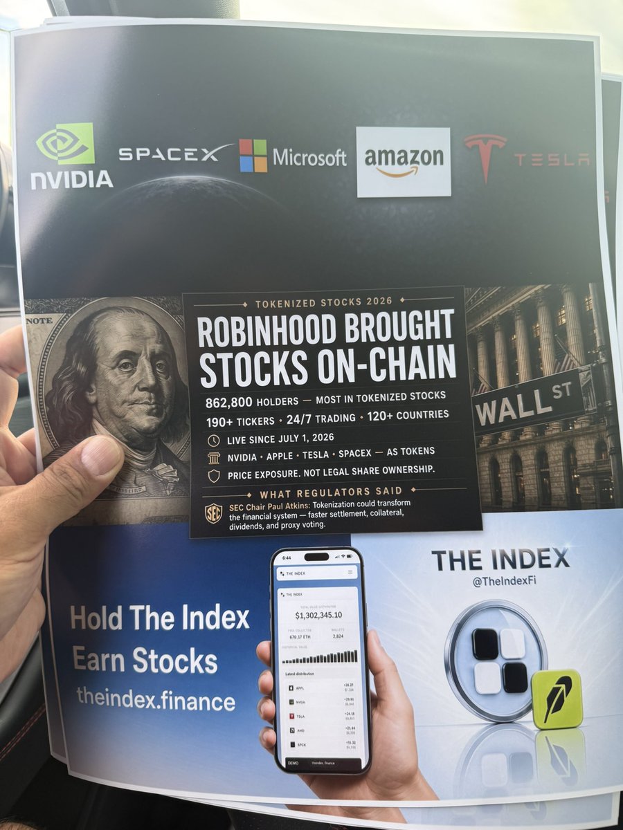 GokuPanda209's tweet photo. @RWAFoundation_ Yeah. From @RobinhoodCrypto @RobinhoodApp @RobinhoodApp_EU @vladtenev about there diamond @TheIndexFi 

Stocks tokenization https://t.co/pwB3Kq7AG6