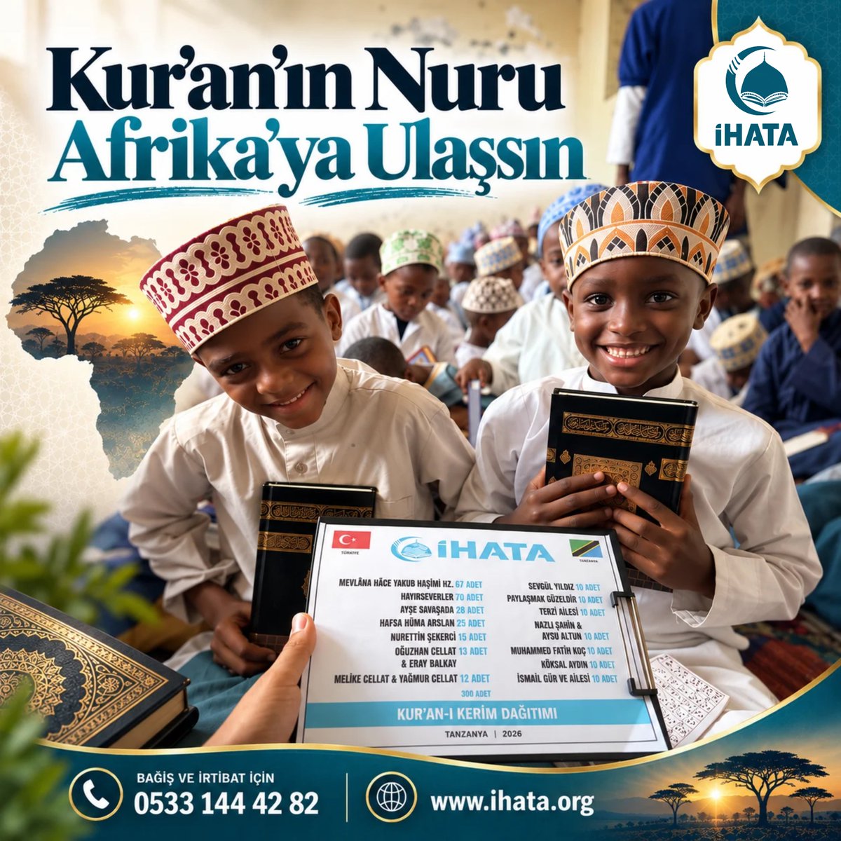 ihatadernegi's tweet photo. Kur’an’ın Nuru Afrika’ya Ulaşsın 📖

Siz de Kur’an-ı Kerim bağışında bulunarak bu hayra ortak olabilirsiniz. 🤲

📞 Bağış ve irtibat: 0533 144 42 82
🌐 https://t.co/ZLJrPoDVw3

#İHATA #İHATADerneği #KuranınNuruAfrikayaUlaşsın #KuranıKerim #KuranBağışı #MushafBağışı #Afrika https://t.co/CJDPrpHhK7