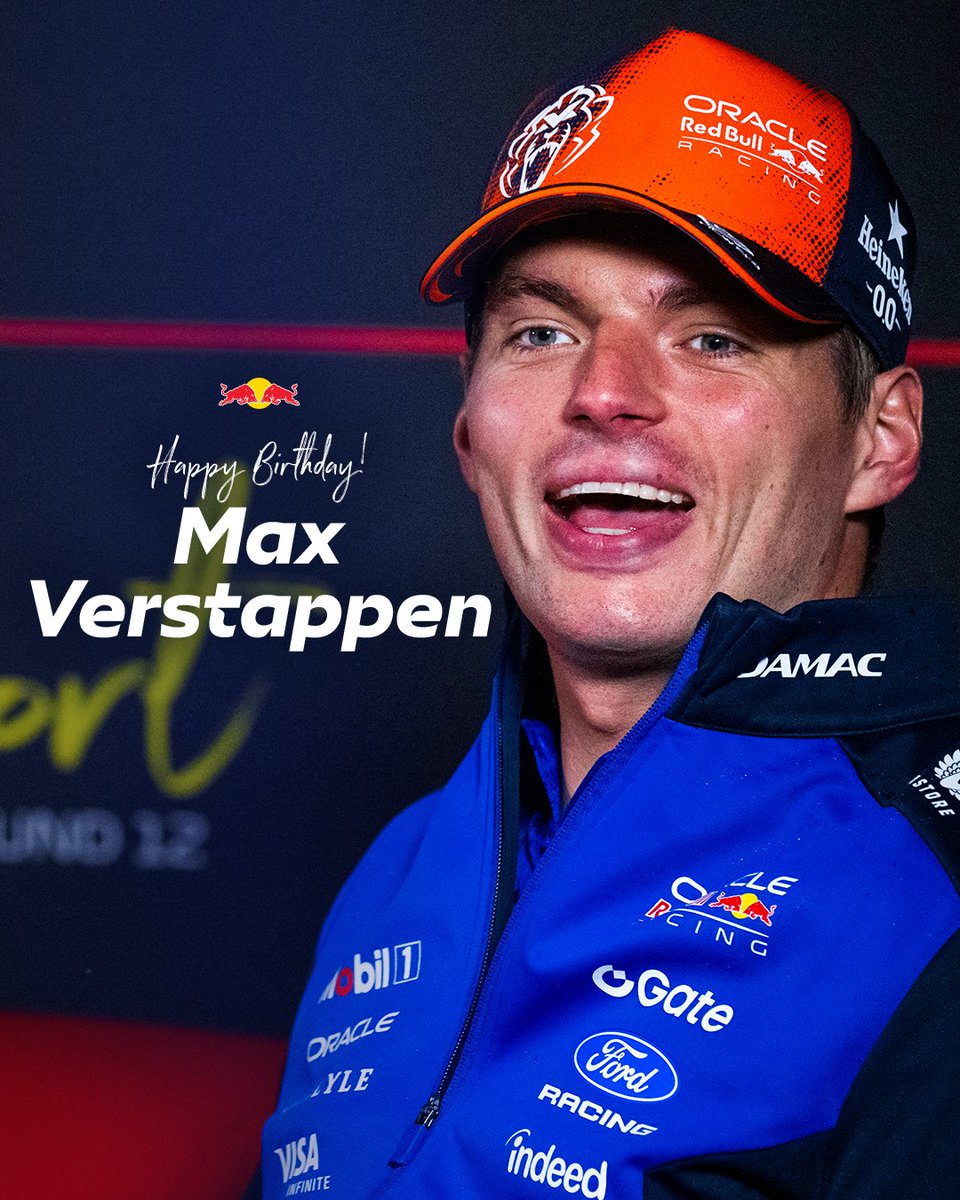 SkySportsF1's tweet photo. Happy Birthday, Max! 🎂 https://t.co/dyCZEFsB2O