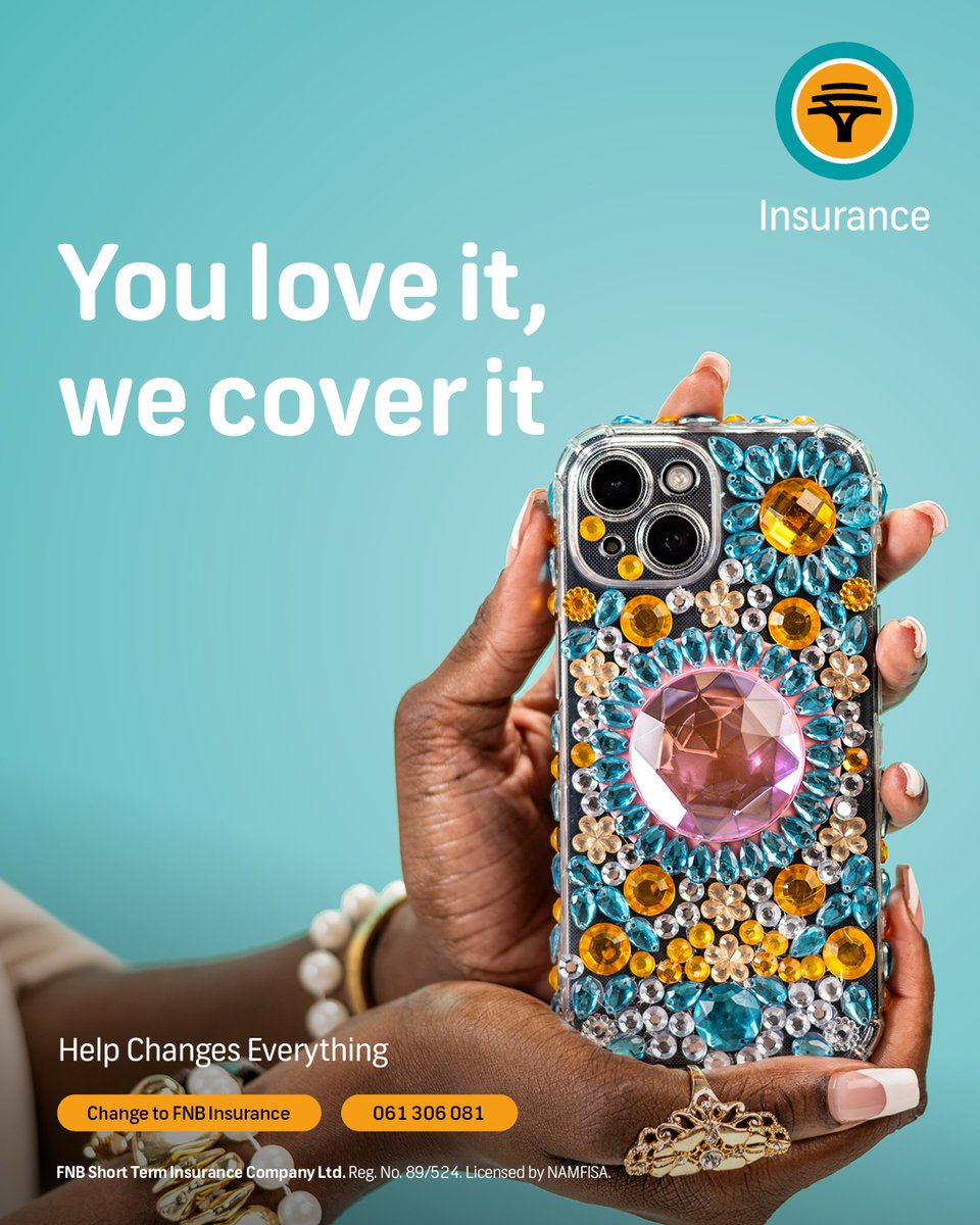 FNBNamibia's tweet photo. Forget ringtones; you're all about the rhinestones... And we're all for it... because if you love it, we'll cover it.

Change to FNB Insurance for personalised cover. https://t.co/ydRTVGc93R