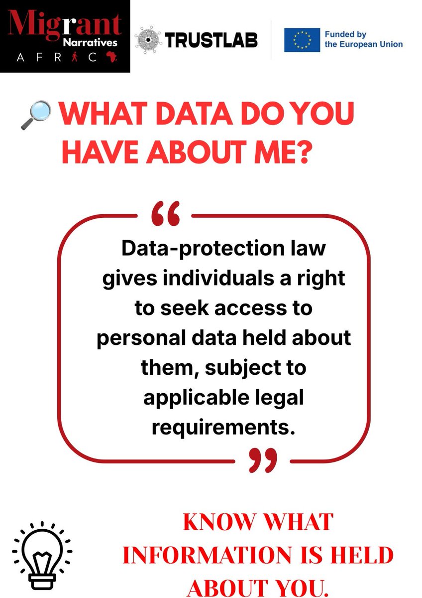 MnarrativesA's tweet photo. Handing over your data isn't the END.
You still have rights - to access, correct,and erase .
KNOW THEM.USE THEM.

#DataPrivacy #DigitalSecurity #TrustLabProject #StaySafe #Goviral https://t.co/x0tngD7Pkh