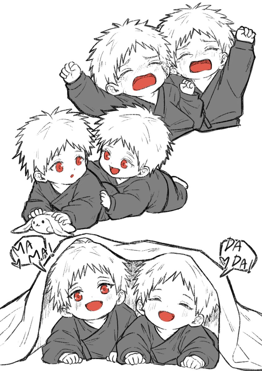 junsui4089's tweet photo. rkgk The twins Izuna carried for nine months (and turned out looking exactly like their father) https://t.co/jrrRgbSF0W