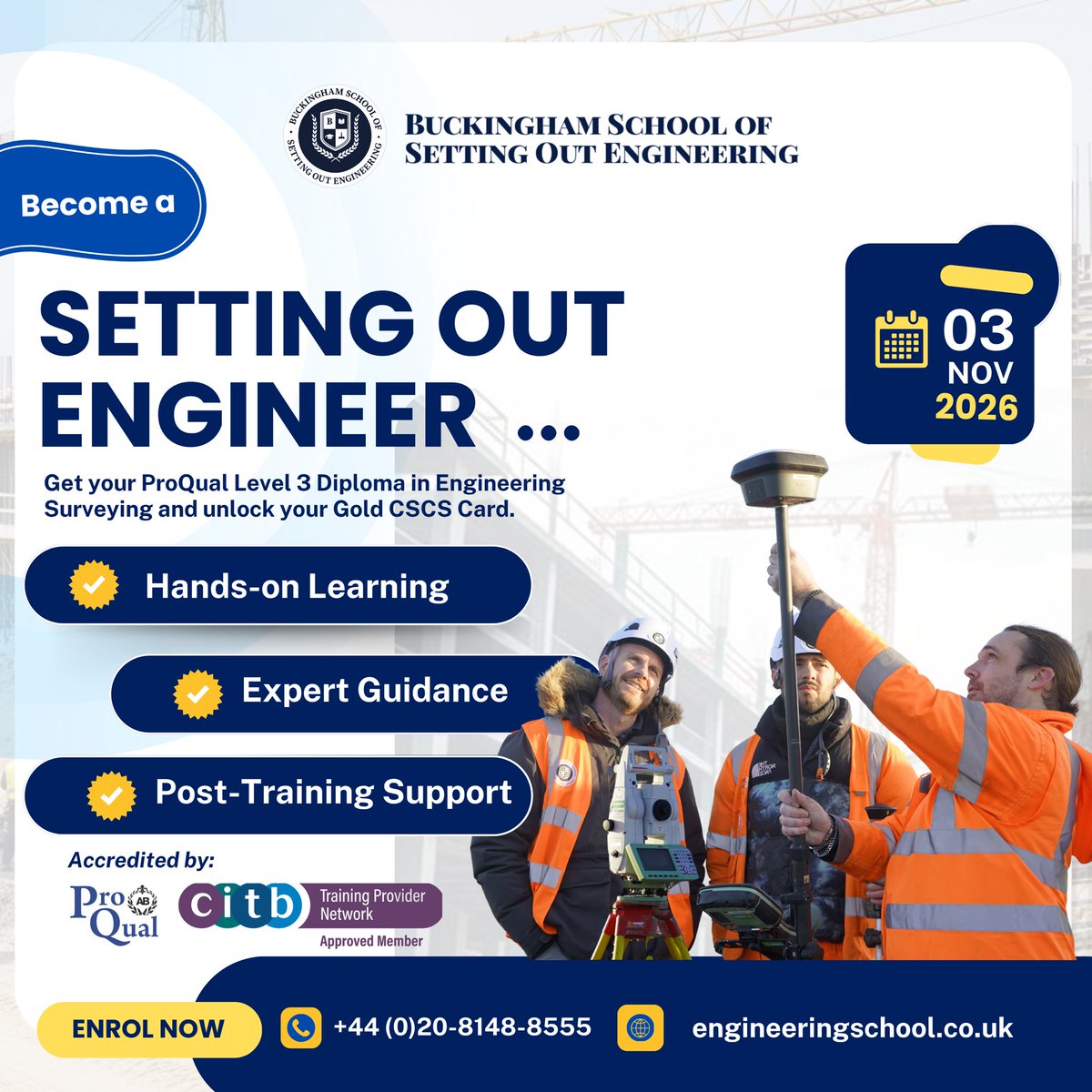 buckingham_eng's tweet photo. Become a Setting Out Engineer 🏗️

A career in construction can start with the right skills, the right training and the confidence to put them into practice.

#BSSE #fyp https://t.co/QDPbS0K0za