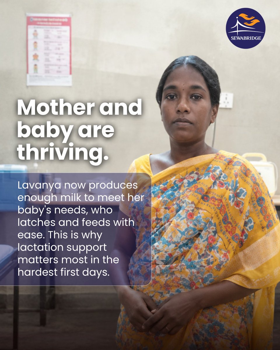 Sewa_Bridge's tweet photo. Through SewaBridge, she received timely intervention, compassionate lactation counseling, and dedicated hands-on guidance for low supply and latching difficulties.
Sometimes, real impact is measured drop by drop.
#MaternalHealth #SewaBridgeConsulting #SewaBridge #NewbornCare https://t.co/JuYjo2jDB0