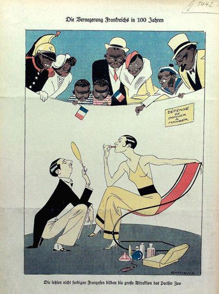 Vertumne1's tweet photo. Caricature allemande de 1932 : "naturalisation de la France dans 100 ans. Les derniers Français blancs sont la plus grosse attraction du zoo de Paris"

Qui aurait pu croire cette propagande grossière qui n'a aucun rapport avec la réalité ? 😂 https://t.co/h0OXJepcg5