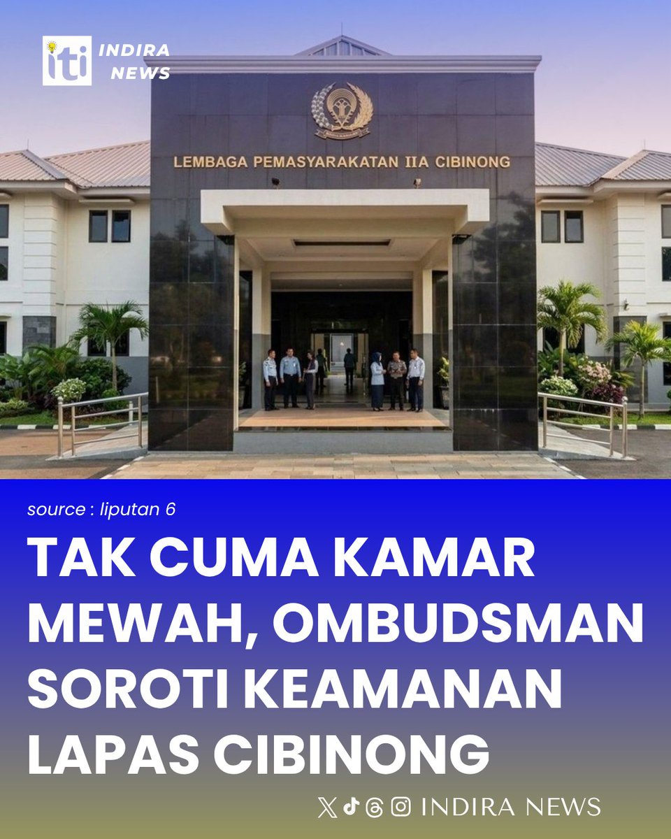 IndiraNews's tweet photo. Mulai dari akses kendaraan tanpa pagar memadai, hingga blok tahanan yg tak dilengkapi kawat berduri.
Ombudsman jg masih mendalami sumber pembiayaan pembangunan dan pengadaan fasilitas di 13 bangunan.
Ombudsman menyebut berbagai temuan ini sbg “puncak gunung es” yg perlu dibenahi. https://t.co/eKG7A3TTck