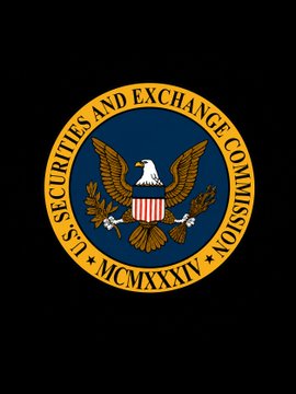 The official seal of the U.S. Securities and Exchange Commission (SEC) is displayed, featuring a bald eagle and the Roman numeral date MCMXXXIV (1934).