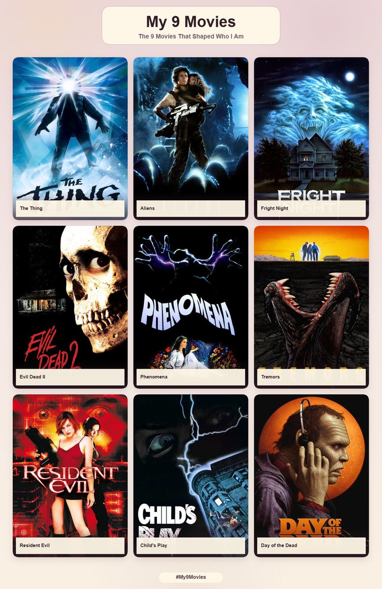 Bawkbasoup's tweet photo. Me and 9 horror movies that shaped me — to celebrate October 🎃 https://t.co/1uonv0XdKj