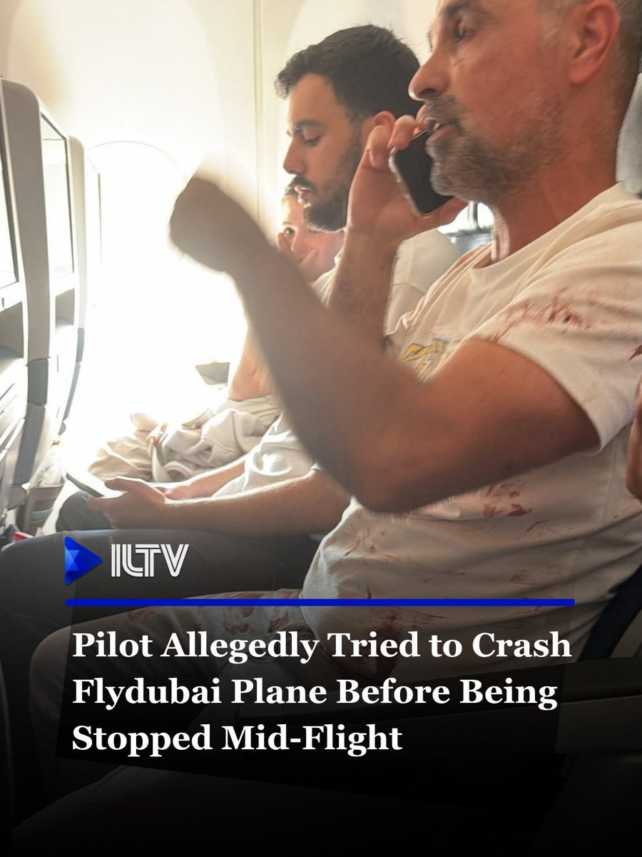 ILTVNews's tweet photo. A flydubai flight carrying around 180 people from Dubai to Tel Aviv landed safely in Saudi Arabia after a dramatic mid-air emergency.

Unconfirmed passenger accounts say one pilot allegedly tried to crash the plane and was stopped by the other pilot with help from passengers. Passengers also reported a fight in the cockpit and one pilot being stabbed.

The plane issued emergency and possible hijacking signals and suddenly plunged thousands of feet, prompting Israel to scramble fighter jets.

Flydubai confirmed an “incident” and said everyone on board is safe. The airline is sending another plane to take the passengers to Israel.
