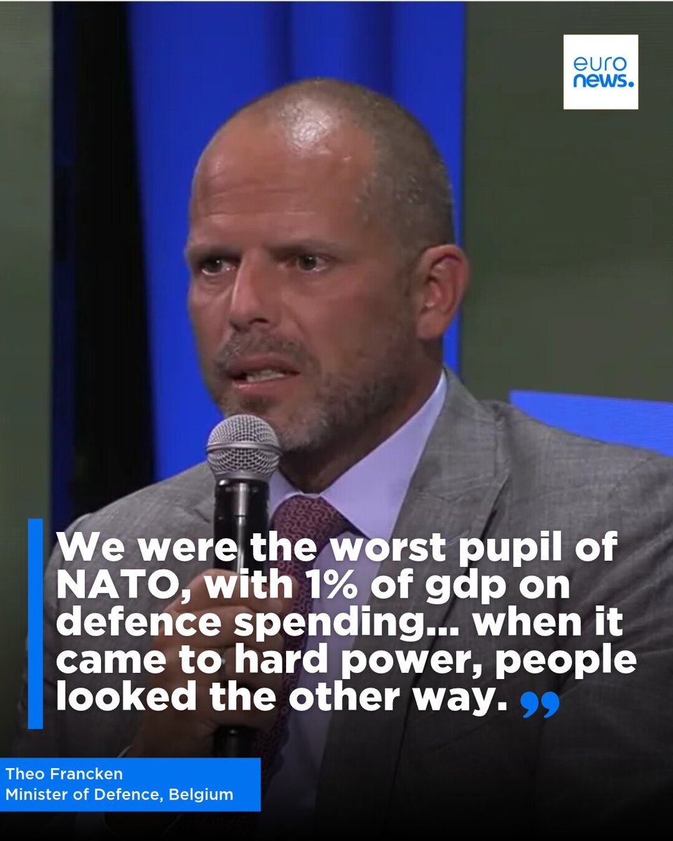 euronews's tweet photo. "We were the worst pupil of NATO, with 1% of gdp on defence spending... when it came to hard power, people looked the other way."
 
Belgian Defence Minister Theo Francken tells #TheEuropeConversation at #EuronewsDefenceSpace2026. https://t.co/OgV6PqLL3A