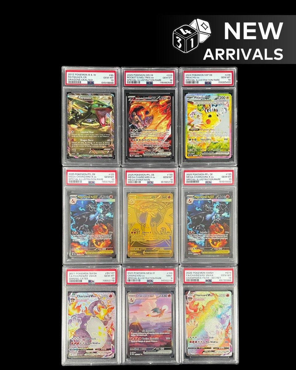 ThreeForOne_'s tweet photo. Candelabra of Tawnos, NM Gaea’s Cradle and PSA 10 Rayquaza EX + Mega Charizard X ex lead this week’s New Arrivals. Plus Dual Lands, premium foils and more.

👉 https://t.co/FpKQy1uDWk

#magicthegathering https://t.co/0nTl3t5DiT