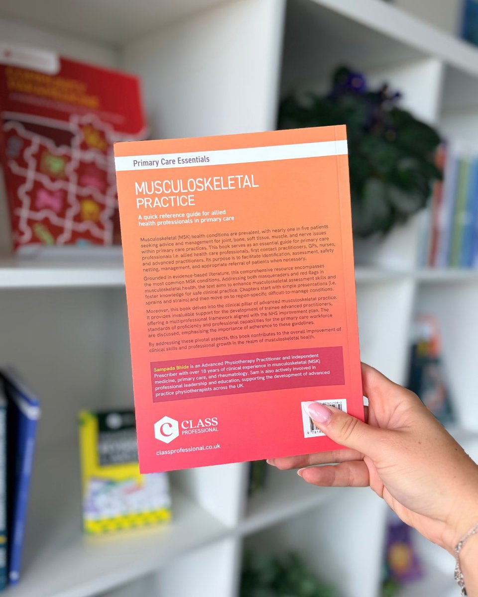 classprofession's tweet photo. Looking to improve your MSK assessment and management skills? 📙

This practical, evidence-based guide covers common musculoskeletal conditions, red flags, referrals and advanced practice development.

Available now on our website and Amazon! 🔗 https://t.co/7jkymSb2it
