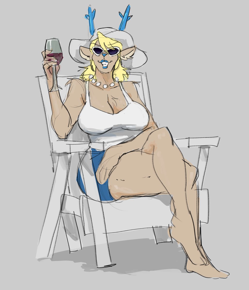 Accerryy's tweet photo. Well I missed the end of summer but heres a beach fit Carol Holiday  #art #utdr #deltarune https://t.co/Pb8HxNF4Sj