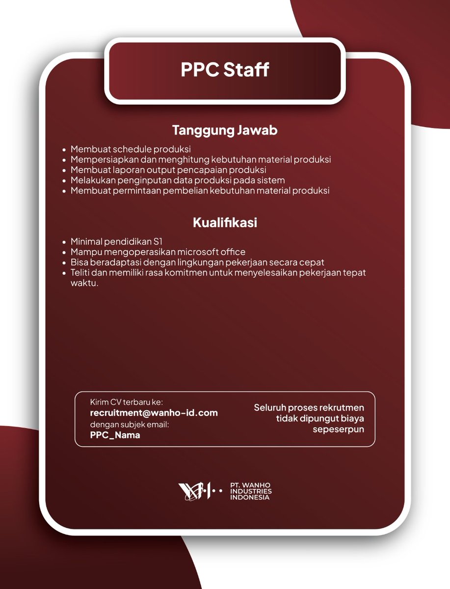 pinkishydrangea's tweet photo. Guys kantor gw lagi buka 4 loker buat freshgraduate all major
- coc staff (internal auditor) 
- project engineering
- Finance &amp; accounting
- PPC staff

https://t.co/63xMaXkAdD https://t.co/qrxdUq7vUu