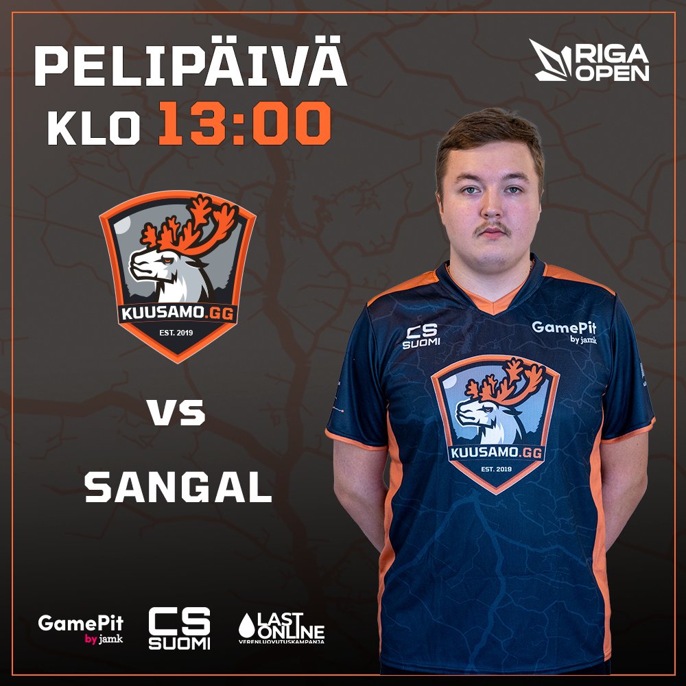 KUUSAMOgg's tweet photo. Altavastaajina pleijareihin. Päätyyn asti vedetään, mielellään servun puolella.

🏆 Urban Riga Open 7
🆚 Sangal
⏰ 13:00

📺 https://t.co/XxPQoL21BS 
🎙️ @KallePiispa

#KUUSAMOgg #esportsfi #cs2fi https://t.co/wFWplPO4r9